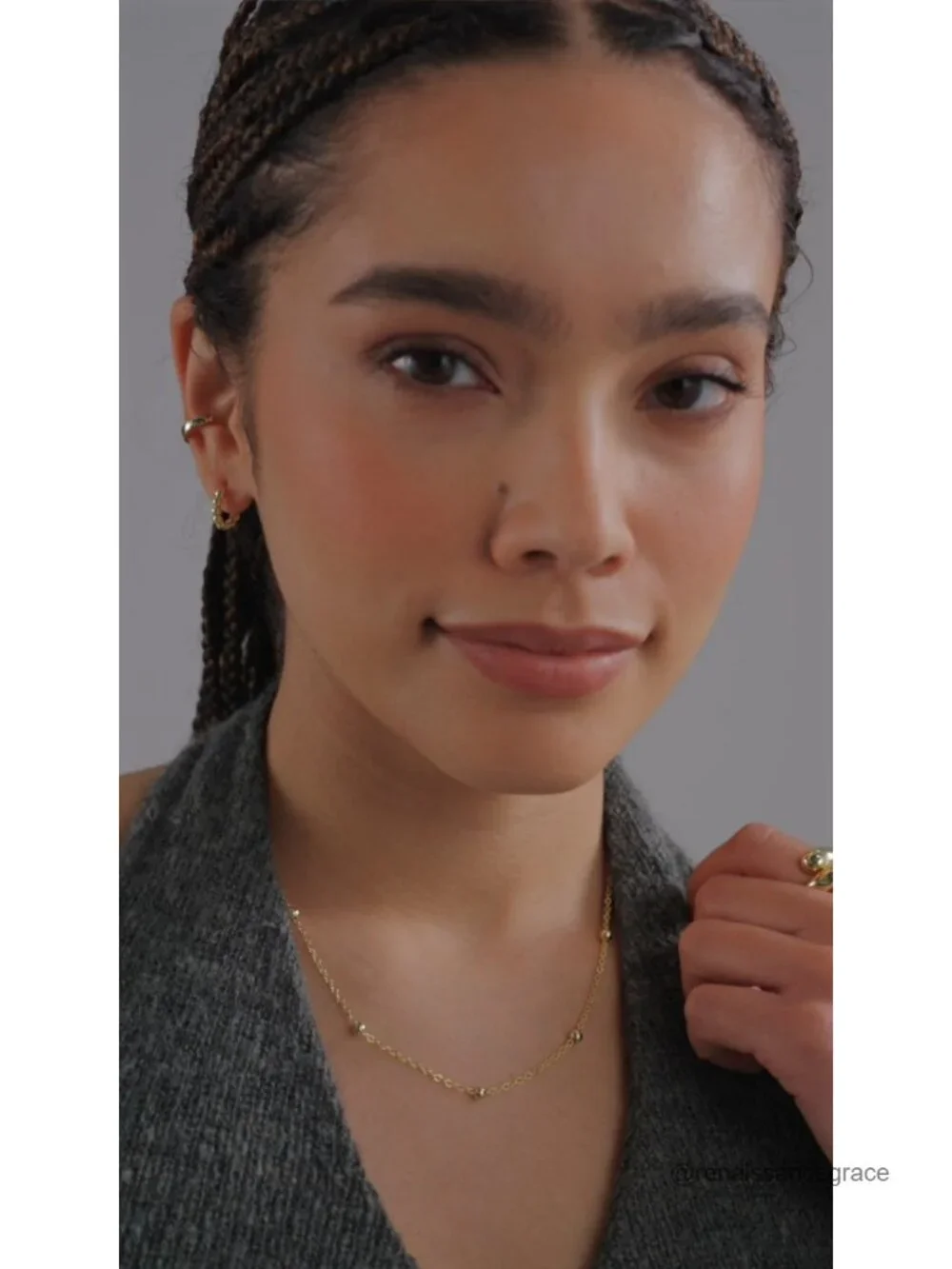 Gold Plated Beaded Chain Necklace, Dainty Ball Choker
